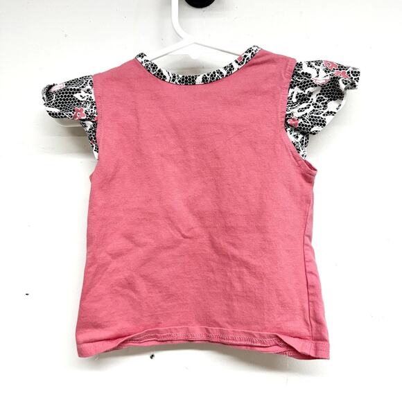 Harley Davidson Mouth Biker Pink Short Sleeve Summer Floral Top 12M - Picture 2 of 3